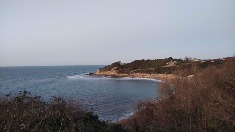 Elevated view of the coastline and bay at Lafitenia.