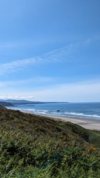 An elevated view of Playa de Bayas showing the sandy beach and coastline. — Playa de Bayas (Castrillón), Castrillón, Asturias, Spain