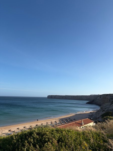 Flat day with NW wind and swell — Mareta, Portugal