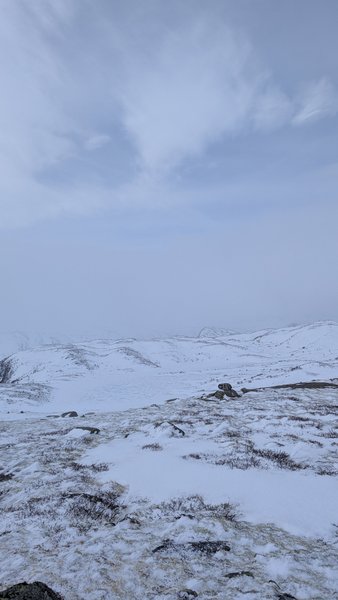 A snowy, rocky mountain landscape under an overcast sky. — Lillevann (Buskerud), Haugastøl, Norway